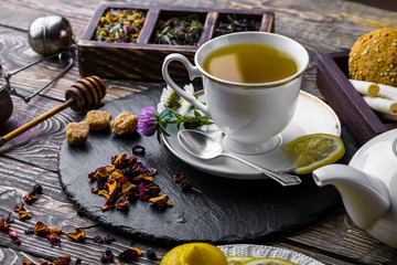 Tea on the old background