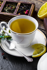 Tea on the old background