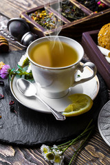 Tea on the old background