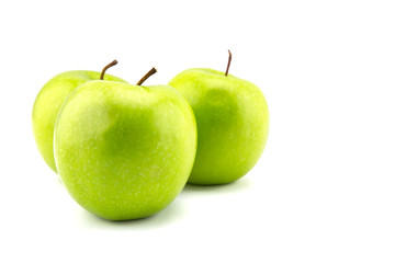 Ripe green apple isolated on white background
