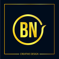 Initial Letter BN Logo Template Design