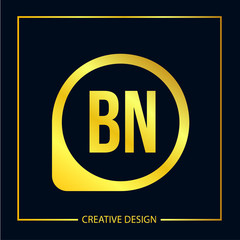 Initial Letter BN Logo Template Design