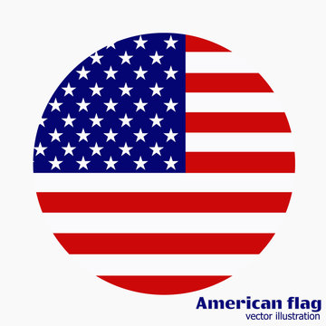 Banner with flag of America. Vector.