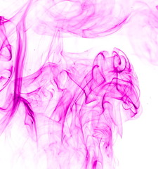 Purple smoke on white background