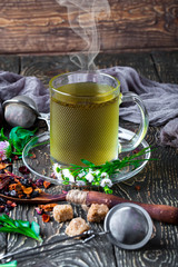 Tea on the old background