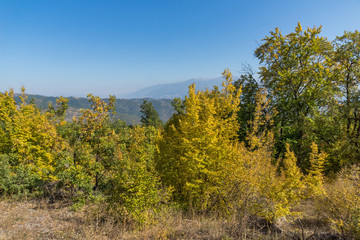 Autumn landscape of Ruen Mountain - northern part of Vlahina Mountain, Kyustendil Region, Bulgaria