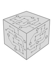 quadrat würfel muster logo schaltkreis draht daten microchip kreislauf energie strom elektrisch elektriker technik elektrotechniker schaltfläche schaltplan design forschung