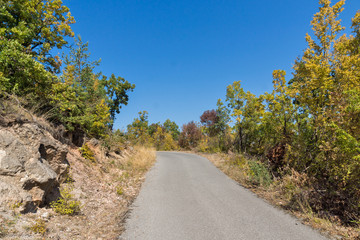 Autumn landscape of Ruen Mountain - northern part of Vlahina Mountain, Kyustendil Region, Bulgaria