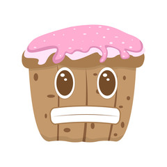 Isolated happy cupcake cartoon character. Vector illustration design