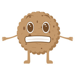 Isolated happy cookie cartoon character. Vector illustration design