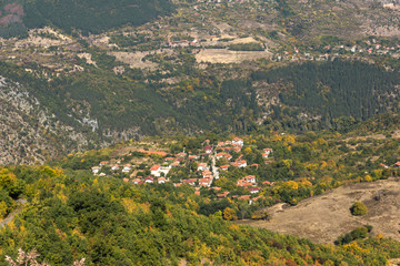 Fototapeta premium Autumn landscape of Ruen Mountain - northern part of Vlahina Mountain, Kyustendil Region, Bulgaria
