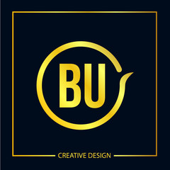 Initial Letter BU Logo Template Design