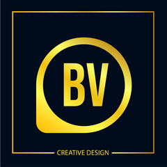 Initial Letter BV Logo Template Design