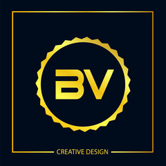 Initial Letter BV Logo Template Design