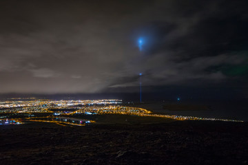 View over Reykjavik and the Peace Tower in Iceland