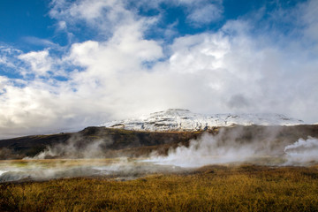 Hot Springs at Haukadalur Valley in Iceland