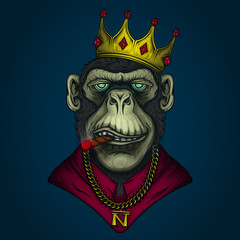 Monkey gangster illustration