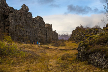 Tectonic Plates at Thingvellir National Park in Iceland