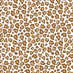 Leopard skin fur print brown seamless pattern. Great for classic animal product design, fabric, wallpaper, backgrounds, invitations, packaging design projects. Surface pattern design.