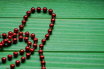 Christmas Decoration Over Wooden Background. Decorations over Wood. Vintage