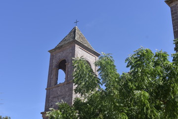 Obraz premium October 24, 2018, La Paz Baja California Sur, Mexico, tower of a church in the center of the city.