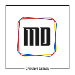 Initial Letter MD Logo Template Design