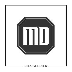Initial Letter MD Logo Template Design