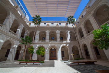 Palacio de la Aduana central patio, Malaga, Spain