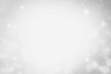 White and Silver lights on bokeh abstract background.