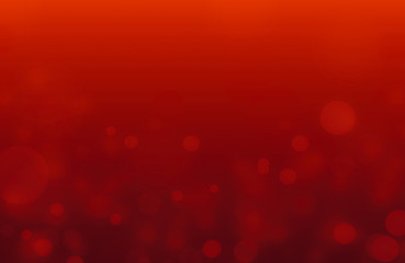 Christmas background with light bokeh on red background.