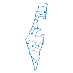 Isolated map of Israel. Vector illustration design