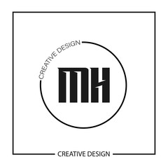 Initial Letter MH Logo Template Design