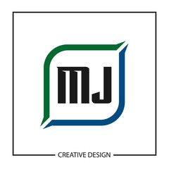 Initial Letter MJ Logo Template Design