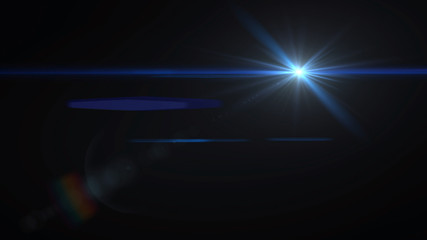 Blue lens flare light