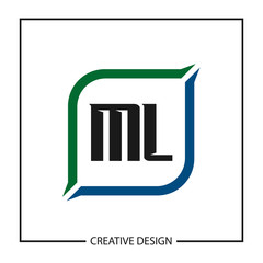 Initial Letter ML Logo Template Design