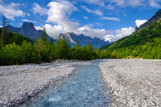 View of Valbona river in Valbone Valley National Park
