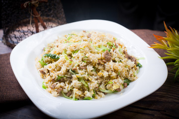 Fried beef with rice