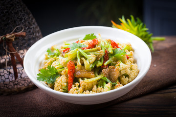 Big bowl of organic cauliflower