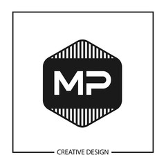 Initial Letter MP Logo Template Design