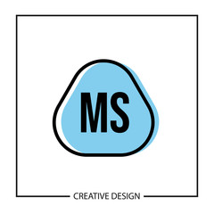 Initial Letter MS Logo Template Design