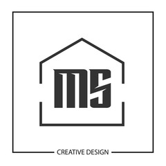 Initial Letter MS Logo Template Design