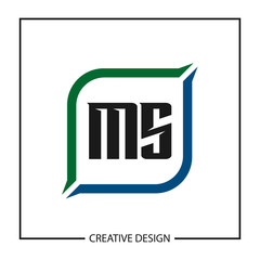Initial Letter MS Logo Template Design