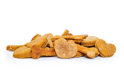 Pile of Heart and Bone Shaped Dog Biscuits