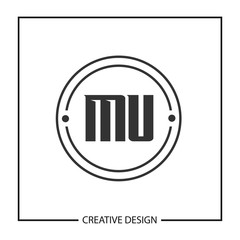 Initial Letter MU Logo Template Design