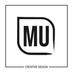 Initial Letter MU Logo Template Design