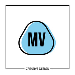 Initial Letter MV Logo Template Design