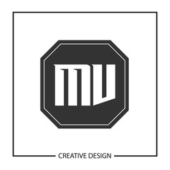 Initial Letter MV Logo Template Design