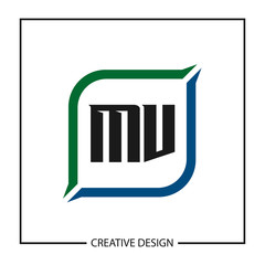 Initial Letter MV Logo Template Design