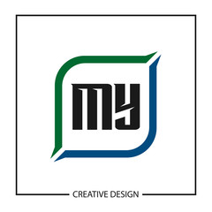 Initial Letter MY Logo Template Design