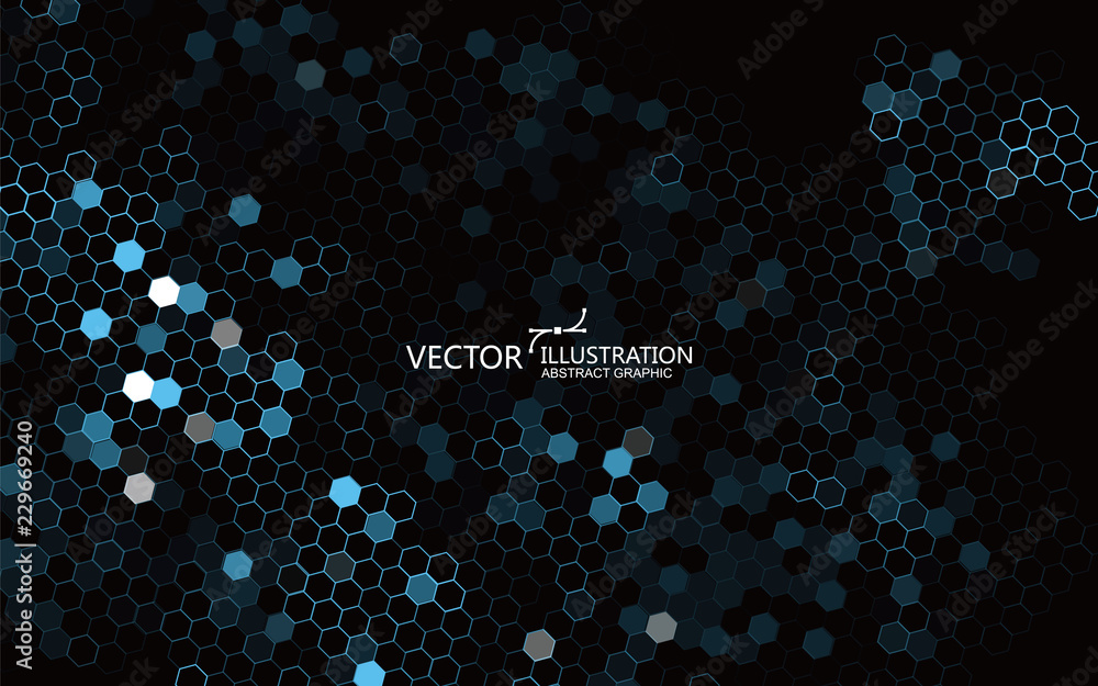 Aufkleber the abstract background of molecular structure and graphic design of technology sense.
